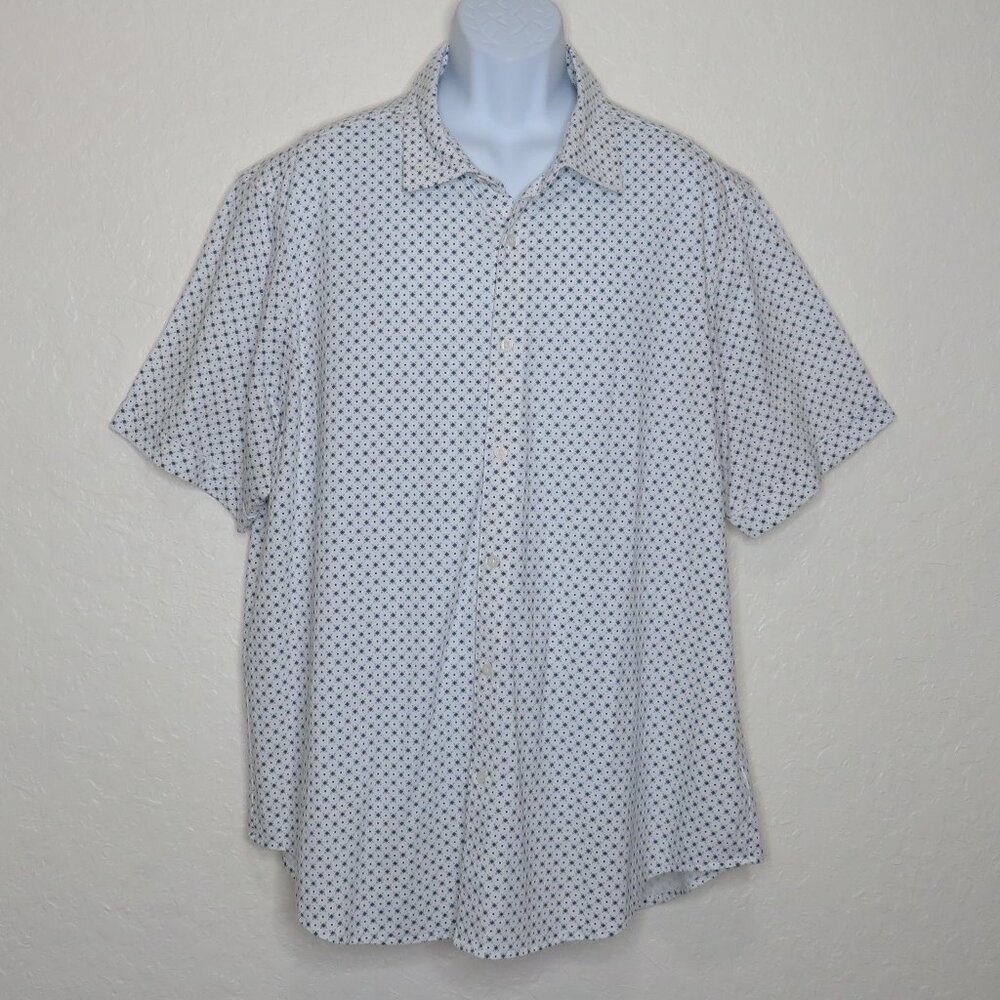 California* Men's Short Sleeve Button Down Curved Hem BOHO Shirt~ Size XXL
